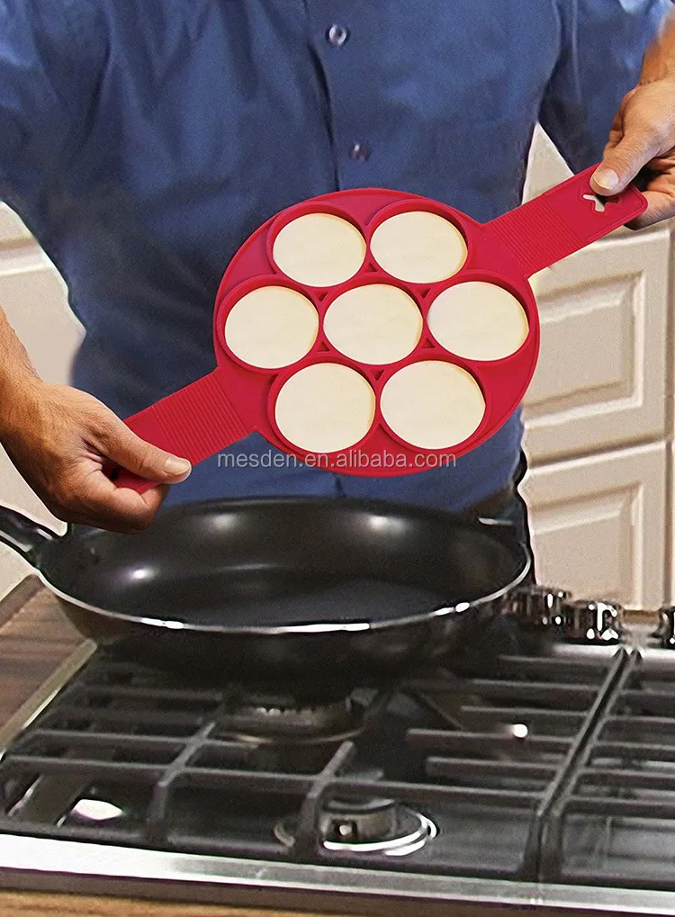 Perfect Nontoxic Flip Multiple Kitchen 7 In 1 Circle Silicone Pancake