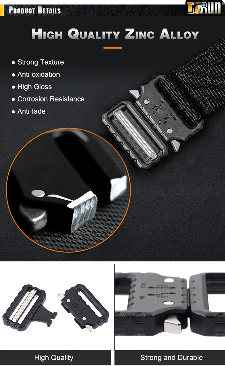 3 parts western metal  belt buckle Quick Release automatic flip top Buckle Web Belt military buckle for tactical belt
