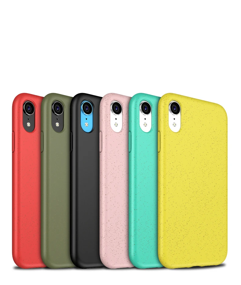 2019 Wheat Straw Biodegradable Soft Back Cover Flexible TPU Phone Case for iPhone XR