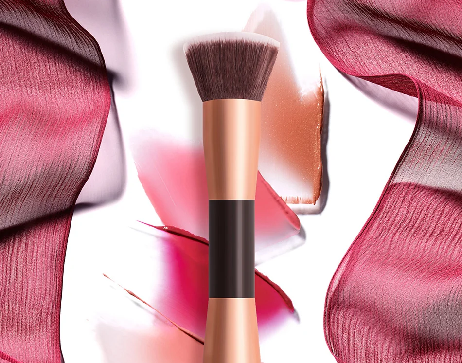 Unique Colors Luxury 2 In 1 Makeup Powder Brush High End Double Dual End Makeup Powder Brush