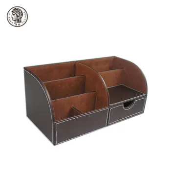 Cardboard Faux Leather Office Wooden Desk Organizer Cardboard Faux Leather Office Wooden Desk Organizer