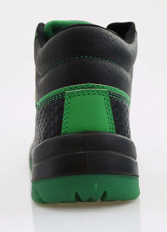 劳保鞋产品名称: 中国工厂销售黑色超细纤维皮革钢头安全靴鞋 鞋面