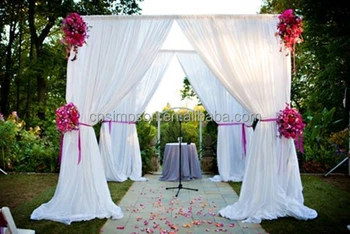 White Wedding Backdrop With Gold Swags And Sequin Fabric Drape White Wedding Backdrop With Gold Swags And Sequin Fabric Drape