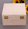 Home decor handicraft unfinished hinged square paulownia wooden jewelry boxes