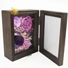2019 new design preserve flower wooden photo frame two open doors can put 7 inch photo Tanabata for Valentine's Day gi