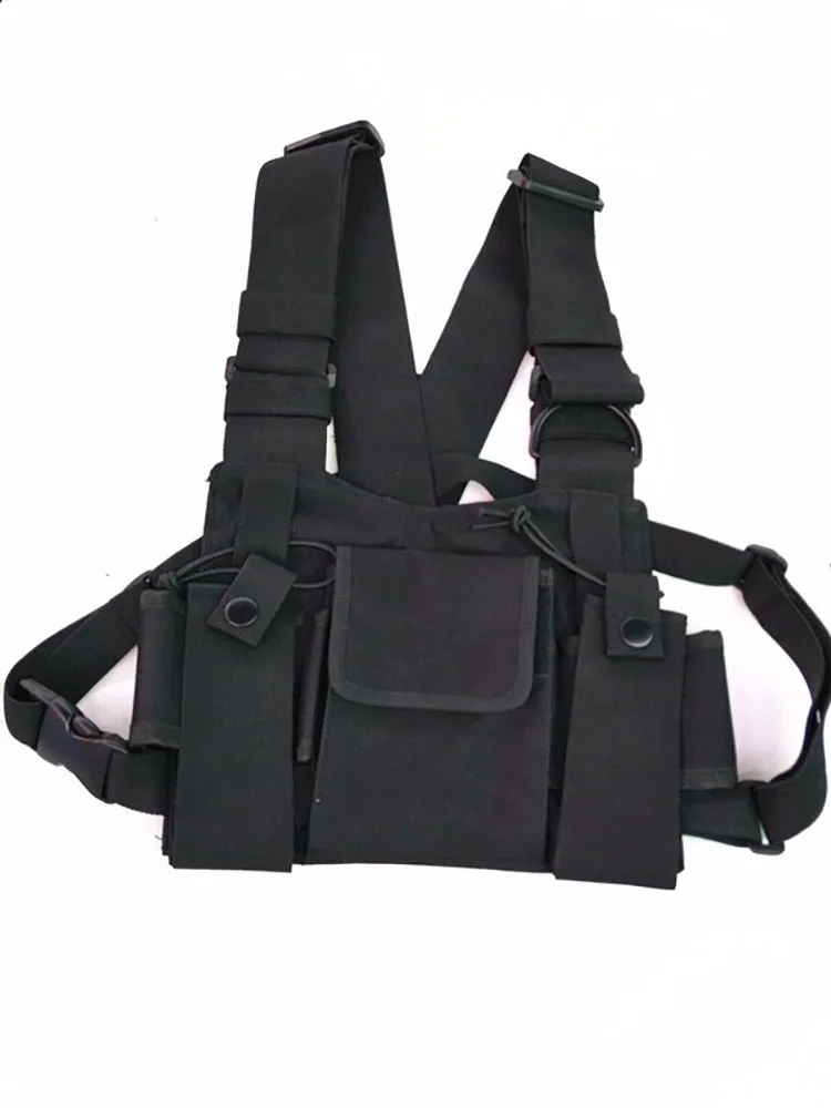 Military Lapel Pocket Chest Rig Pack Bag Harness for Walkie Talkie Radio CHIC US 