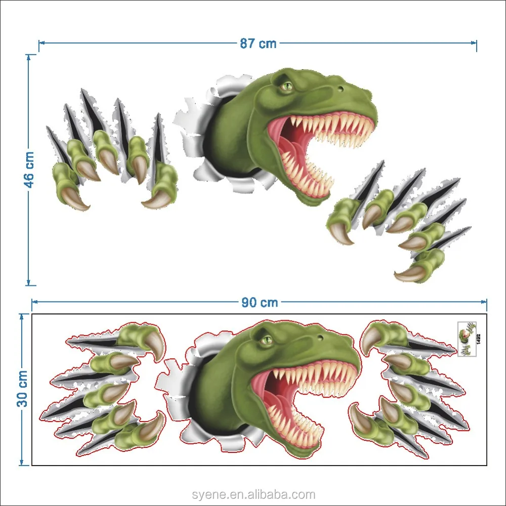 Terbaru Dinosaurus 3d Stiker  Dinding  Kamar Tidur Dekorasi 