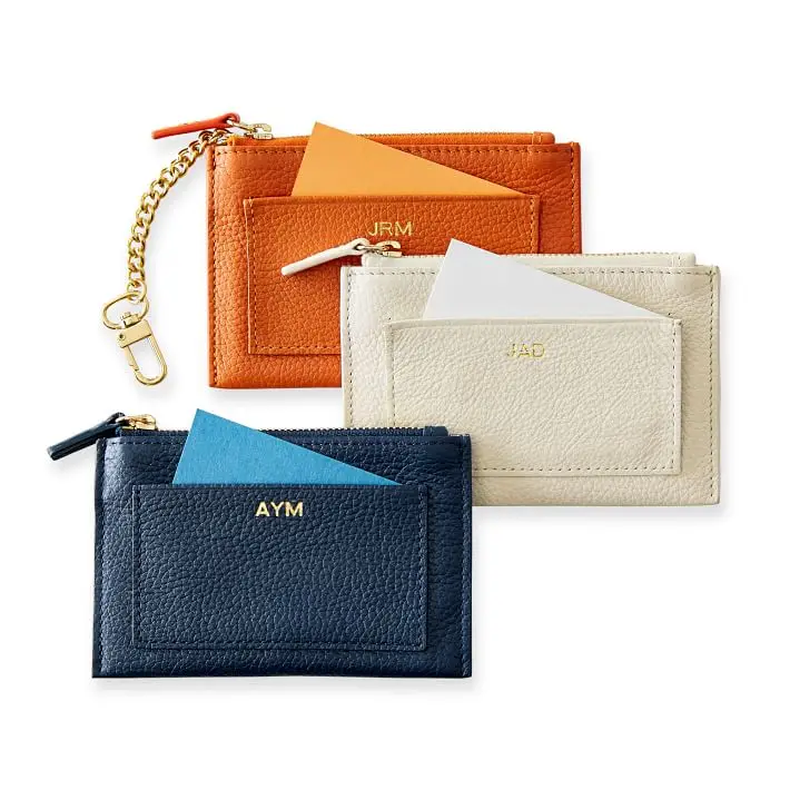 Smart Pebble Leather Zipper Business Card Case Holder Wallet Buy