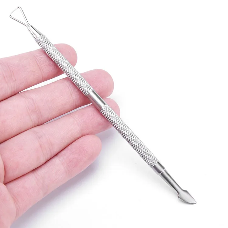 Nagelhautschieber Aus Edelstahl – 2-teiliges Set, Dreieckig, Für Nagelhautpflege & Gelpolitur-Entfernung