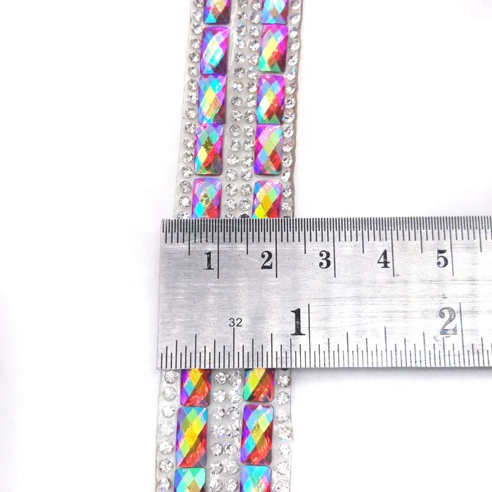 heat transfer two rows resin rhinestone trimming 1inch width.jpg