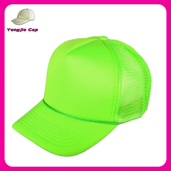 bright green baseball cap