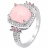 Hainon New Hot pink Opal Ring women Romantic jewelry wedding ring factory wholesale