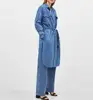 ladies clothing 2019 fashion special design women long lady denim jacket with belt