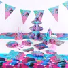 kids cartoon theme birthday party tableware set trolls tablecover gift bag plate napkin for party supplies