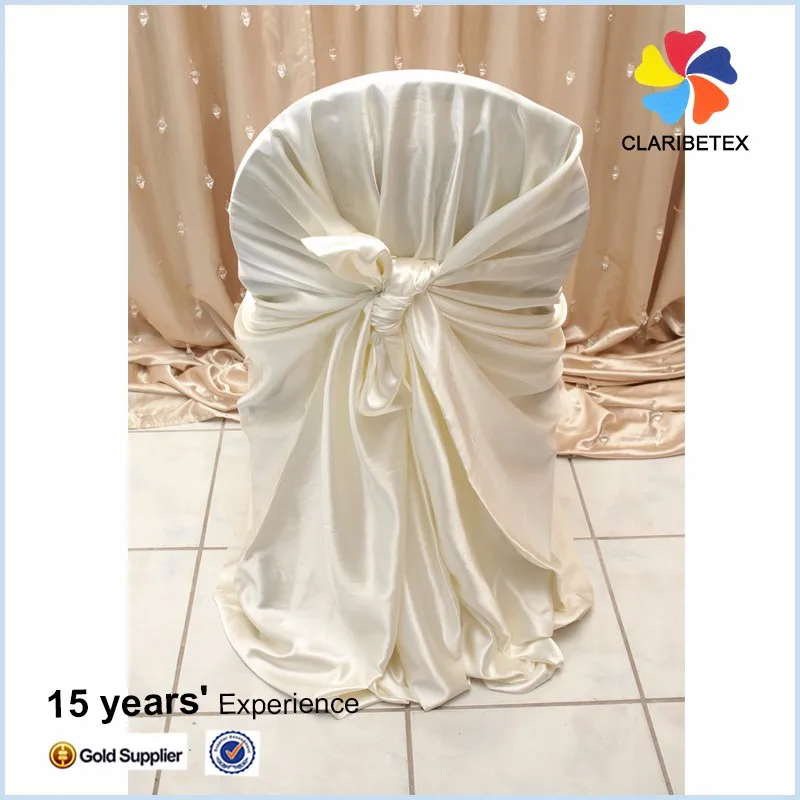 Satin Universal Polyester Banquet Chair Cover Wedding Self Tie Arm