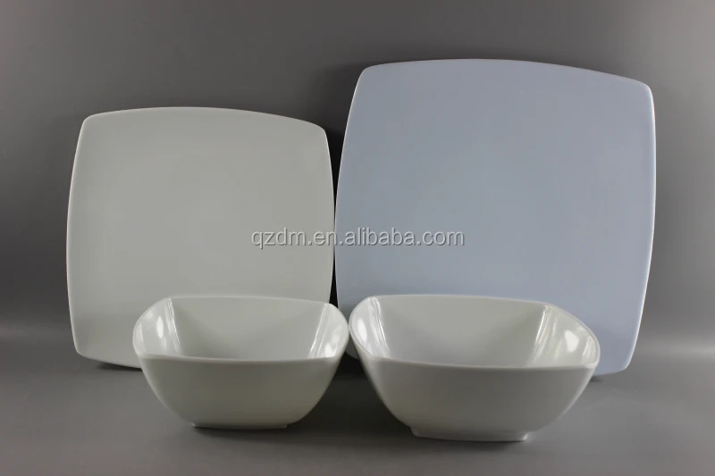 16 pcs melamine square ware dinner ware solid color