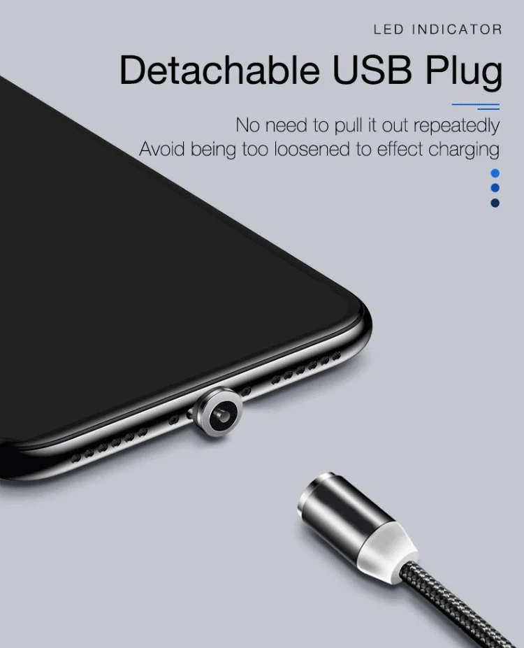 Hot sale 2.4A 3 in1 Nylon magnetic USB data line  charging USB cable for android and Type C and ios