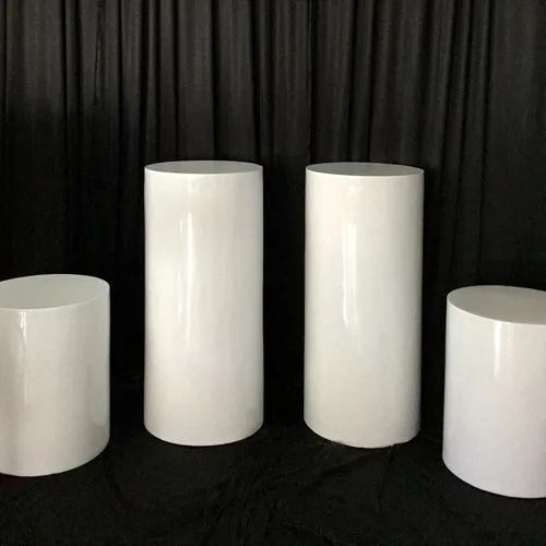 Wholesale Large Acrylic Round Cylinder Plinth White Acrylic Display