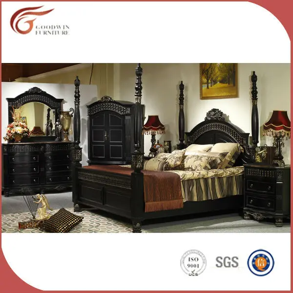 Luxury Classic Solid Wood Bedroom Furniture Set Black Antique Bedroom Furniture View Bedroom Furniture Set Goodwin Product Details From Dongguan