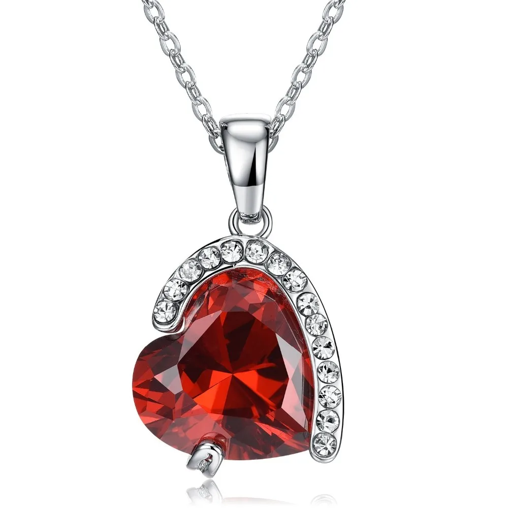 2020 Factory Wholesale Ruby Heart Pendant Women On Sale Diamond