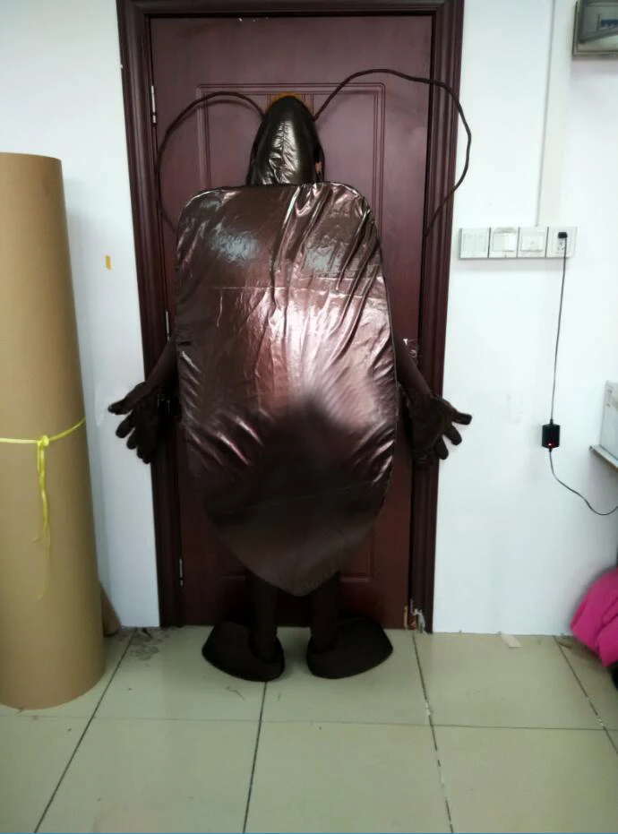 定制棕色昆虫蟑螂吉祥物服装促销