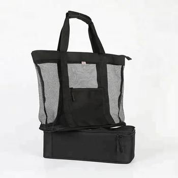 Mesh Tote Large Beach Bag With Zipper Insulated Picnic Cooler View Mesh Tote Large Beach Bag With Zipper Insulated Picnic Cooler