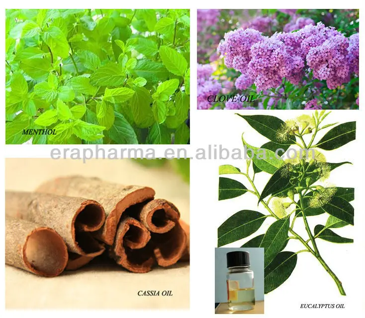 menthol,clove, cassia, eucalyptus: from pure natural plant