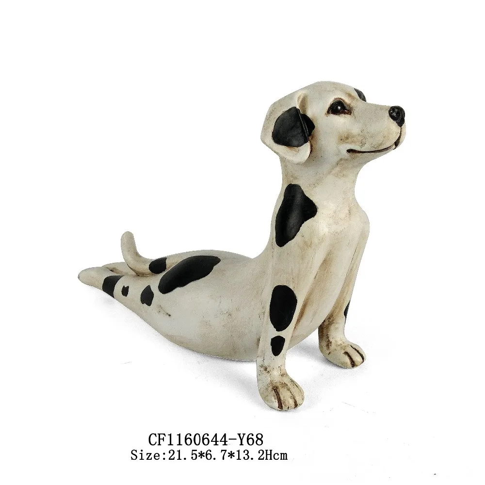 Resin Funny Yoga Pose Animal Statue Spotty Dog Figurine Home Decoration Artificial Europe Artistic Picture Shown Shine D 200PCS details