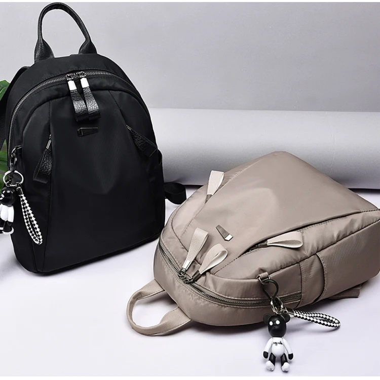 Osgoodway2 Khaki Black Waterproof Oxford Fashion Casual Ladies School Backpack Bag for Teenage Girls