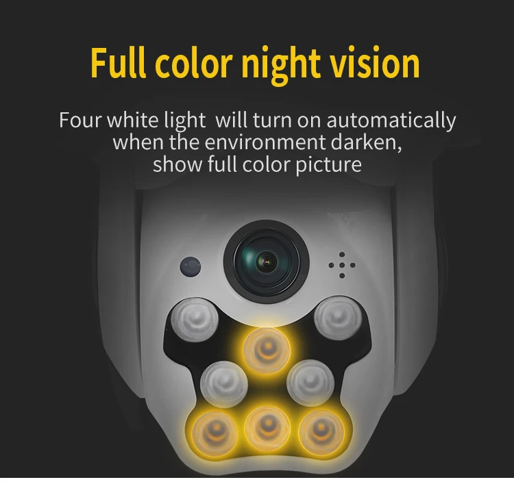 HAOCAM V380 H.265 1080P 2MP 3.6mm Waterproof Full color Onvif MINI Wifi IP Dome PTZ Network IP Camera