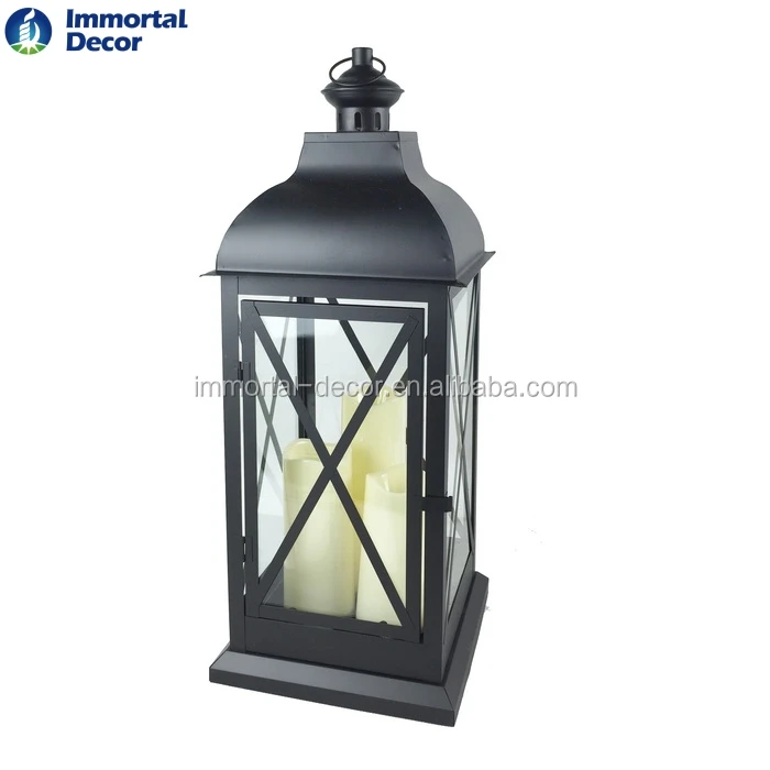 Large Black Garden Candle Led Lanterns From Immortal - Buy Solar Led