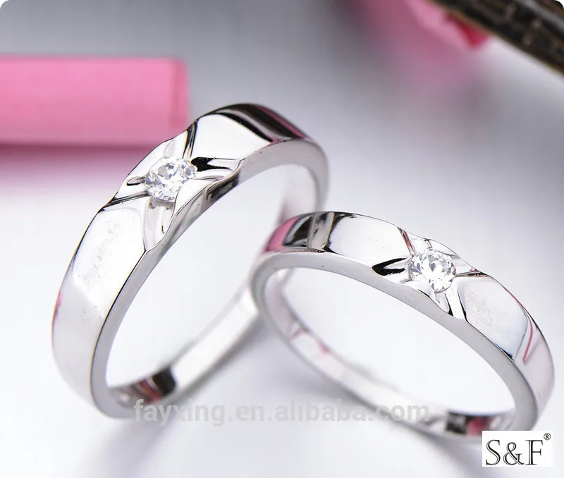 fb161 gold plated 925 silver couples ring