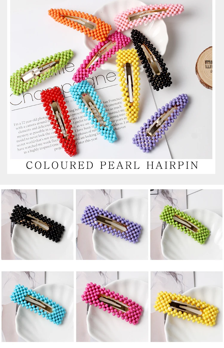 Fashion Colorful Beads Hair Clip Candy Color Hairpins With Pearl Hair Clip  For Women Girl Hair Accessories - Buy Hair Clips,Fashion Hair Clip,Women  Hair Clips Product on 