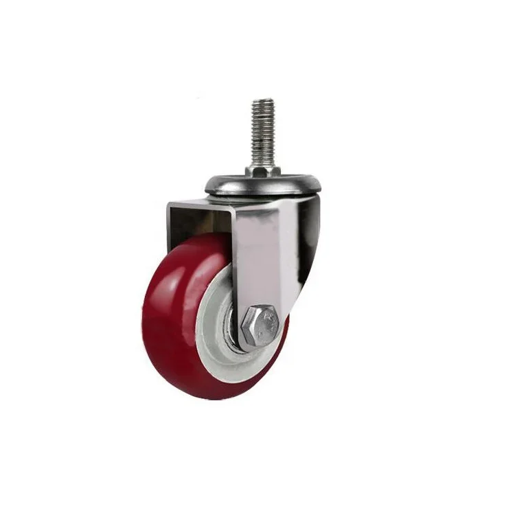 304 Stainless steel PU casters wheels with stem 3 inches Omni-directional caster CW-103S