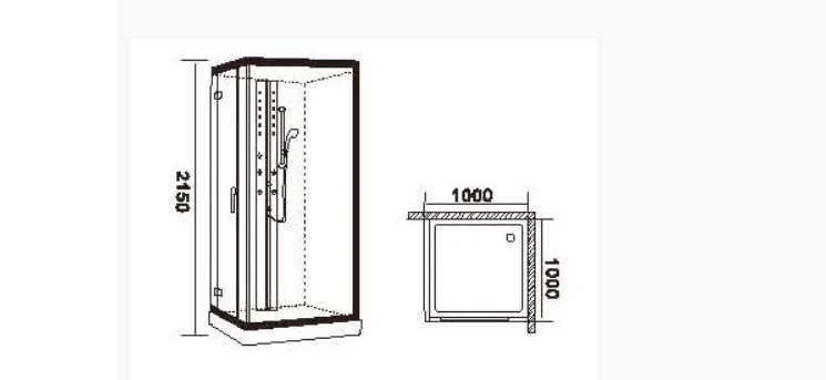 Sliding steam room with matte silver Aluminum profiles