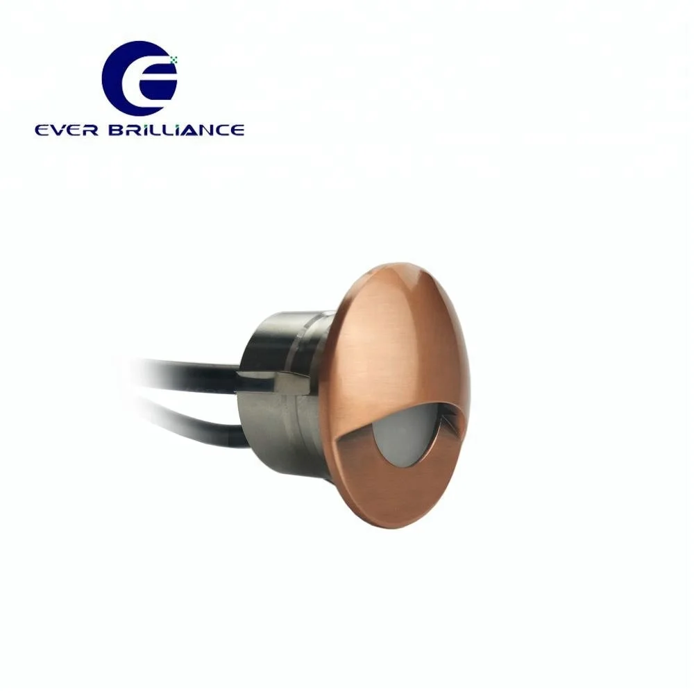 Eyelid LED Plinth/ Stair/ Path Light 12V Surface Copper Includes Mains Wired Driver