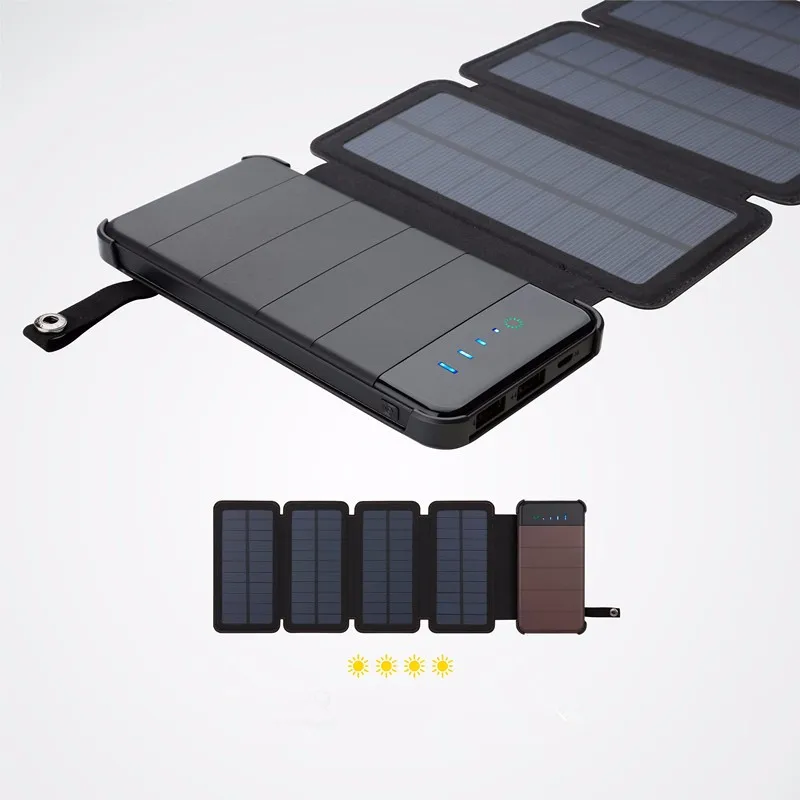 Waterproof Outdoor Portable Backpack Sunpower Panel 10000mAh Dual USB Solar Phone Charger Power Bank - ANKUX.COM