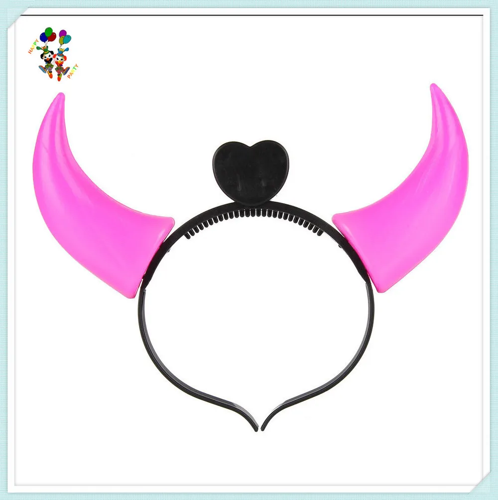 Halloween Party Costume Devil Horn Pink Led Light Up Headbands Hpc0751
