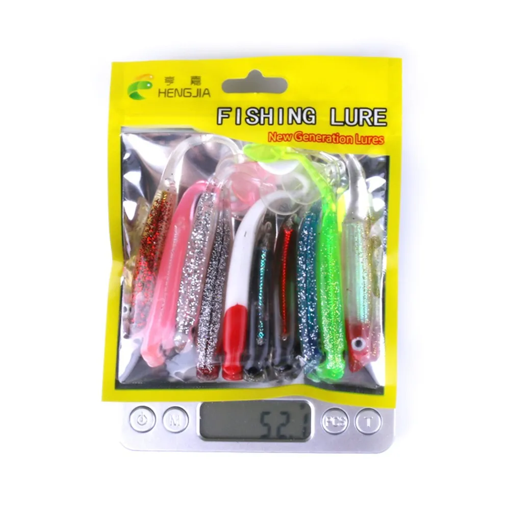 New 10pcs/set Artificial Fishing Lure Soft Pesca Lure 52g Japan Shad