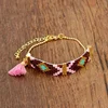 Brass Ball Chain Miyuki Seed Beads Bracelets