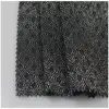 Custom black silver stripe polyester net metallic lame lurex mesh fabric