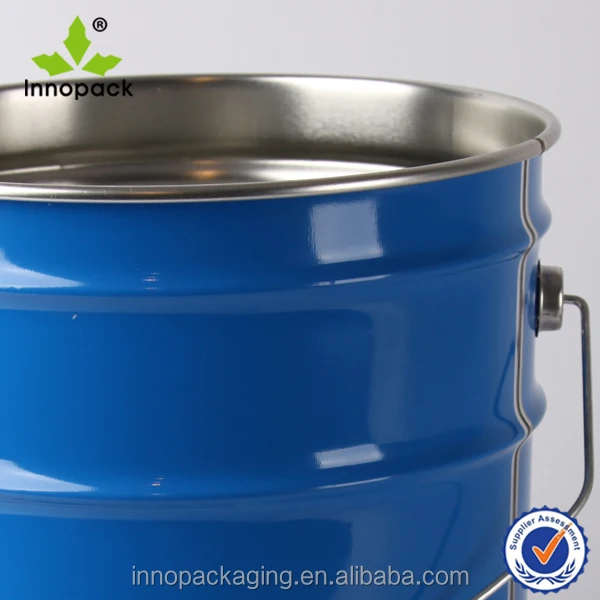 Blue Tin Metal 5 Gallon Buckets With Flower Lid Or Iron Hoop Buy 5 Gallon Buckets With Lids