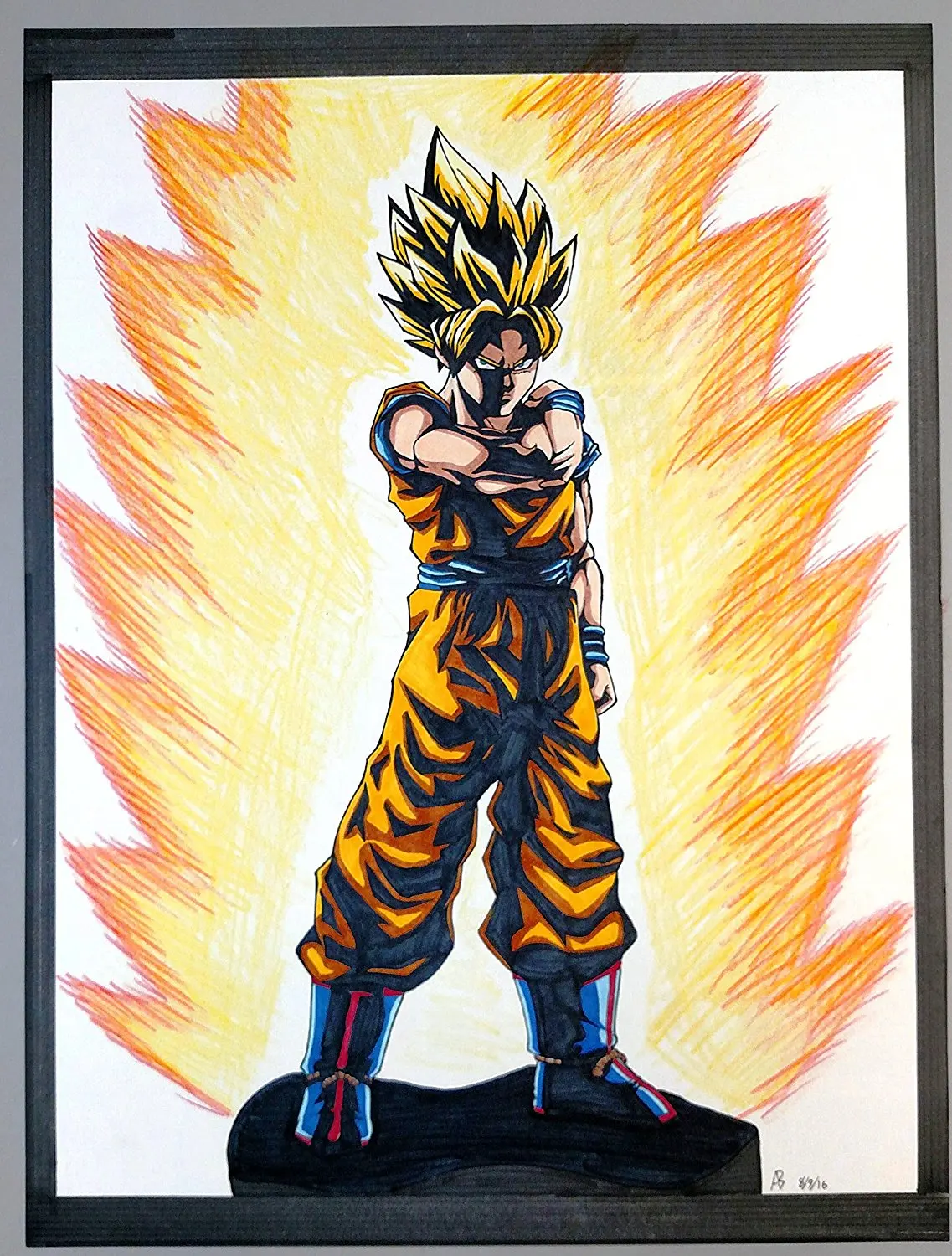 Download Buy Dragon Ball Z Super Goku Super Saiyan Animation Art 18x24 Original Drawing Color Pencil ...