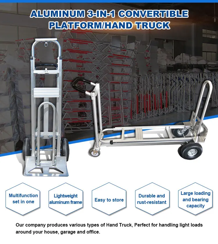 Durable Metal Folding Aluminum Push Hand Truck Hand Pull Cart For Sale