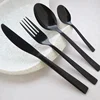 China wholesale titanium black unicorn party supplies set stainless steel dinner set