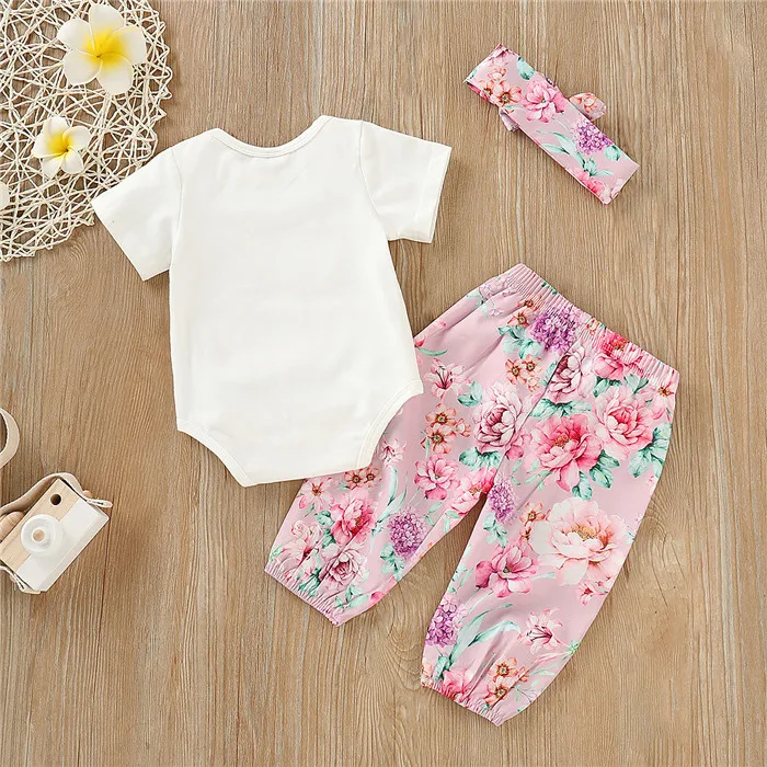 2019 Fashion Baby Clothes short Sleeves Baby Printing Cotton Romper Set with good price
