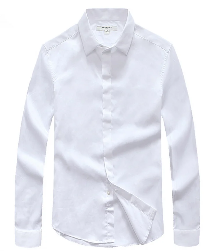Pure Cotton Man Clothes Solid White Dress Shirts Men - Buy Dress Shirts ...