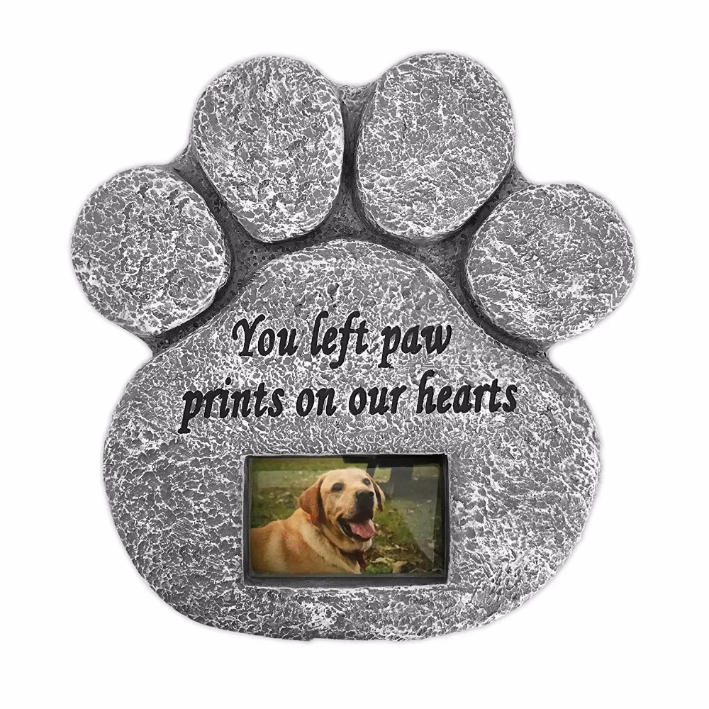 Resin Paw Print Pet Memorial Stone For Pet Dog And Cat Memorial Stone ...