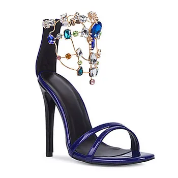 royal blue rhinestone heels