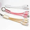 3 in 1 Nylon USB Cable , Micro USB,Type-C,Multi Charger Mobile Phone Cable All In One
